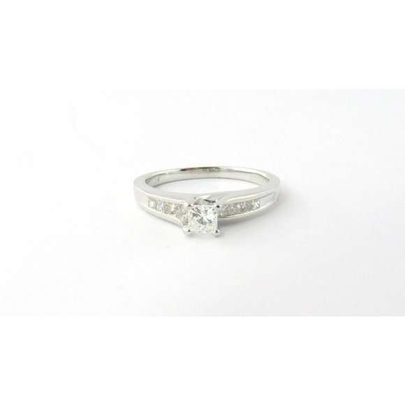 Princess Cut .32 Diamond 14K White Gold Ring .71ct total EGL Cert #7176 - Picture 2 of 9
